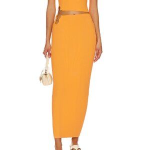 OSIS STUDIO Lux Skirt in Orange size small